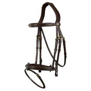 Testiera “D Collection” Anatomic Flash Noseband Bridle, Brown