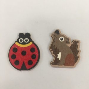 Adesivo su legno Lupo/Coccinella