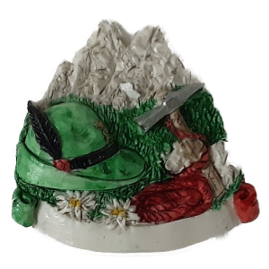 cappello alpino e montagna magnete