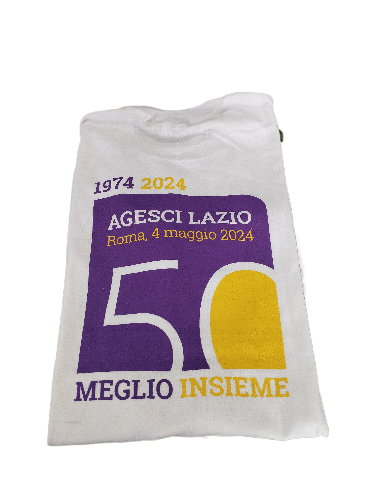 50 anni AGESCI – Distintivo, Bottone da cinta, Spilletta, Astuccio, T-Shirt - immagine 7